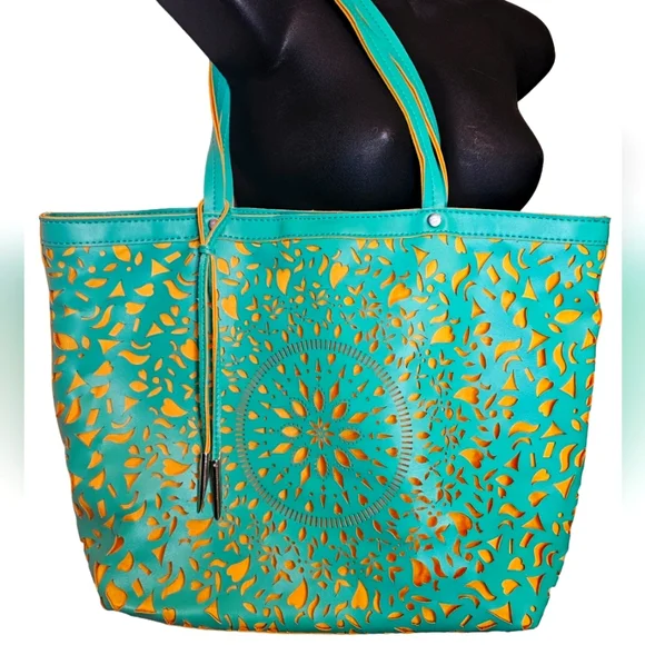 Bags Carlosby Carlos Santana Vibrant Turquoise Yellow Floral